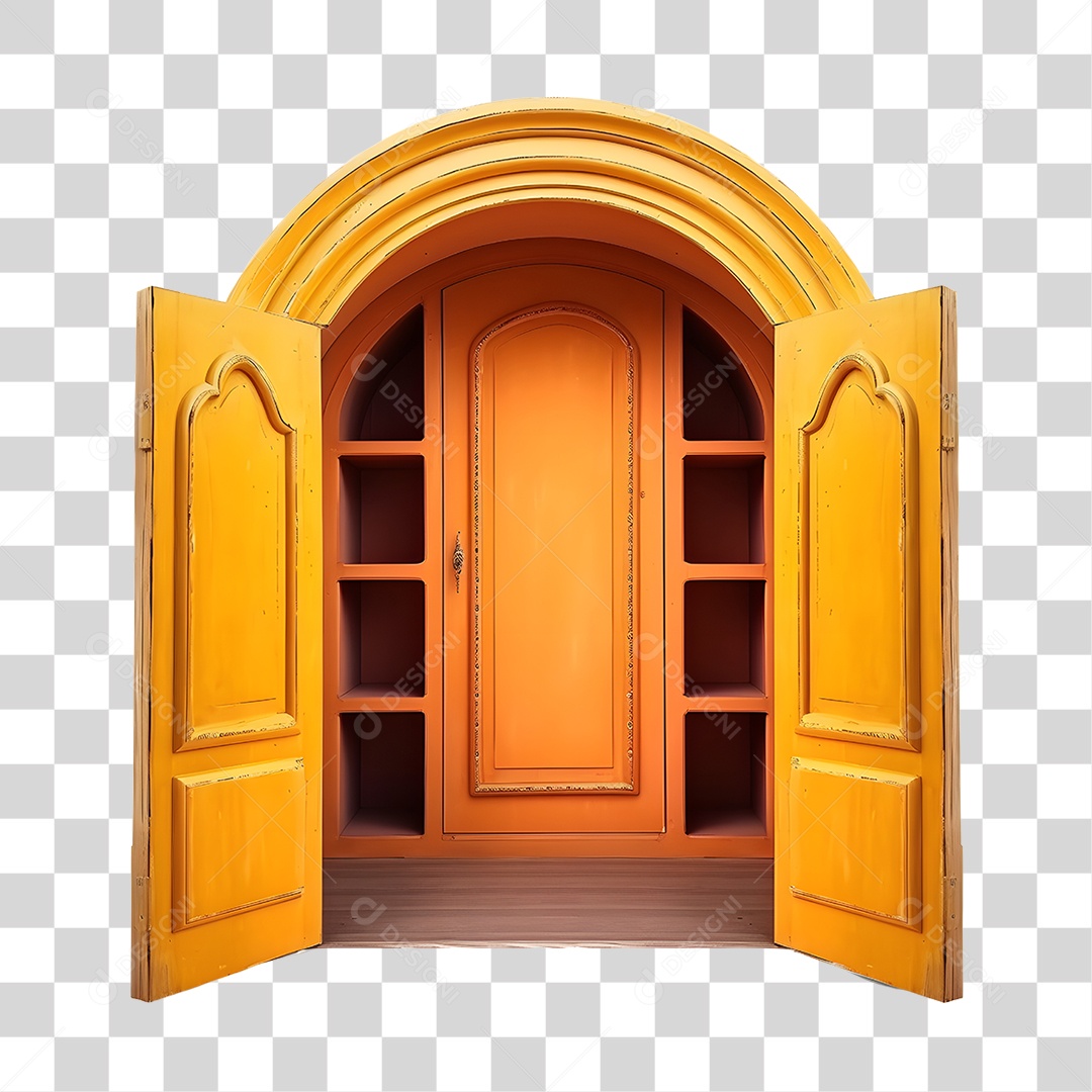 Painel De São João Dourado Elemento 3D PNG Transparente