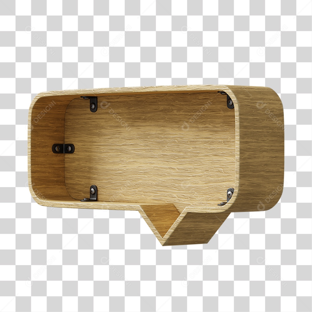 Caixa De Texto De Madeira Elemento 3D Para Composição PNG Transparente