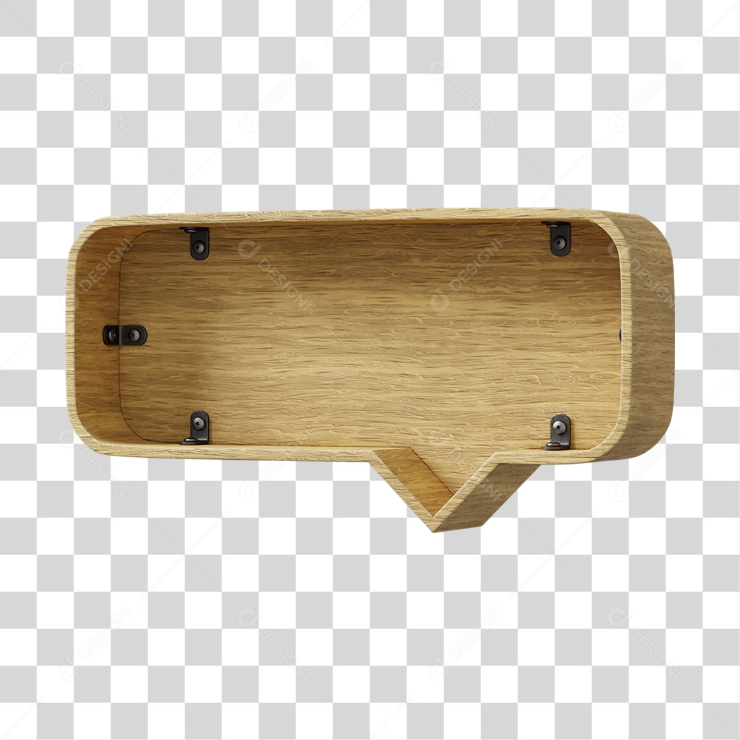 Caixa De Texto De Madeira Elemento 3D Para Composição PNG Transparente