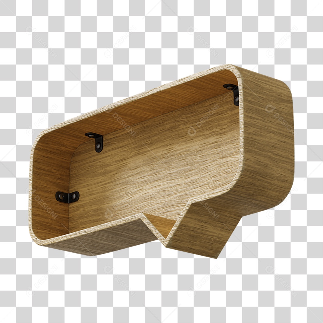 Caixa De Texto De Madeira Elemento 3D Para Composição PNG Transparente