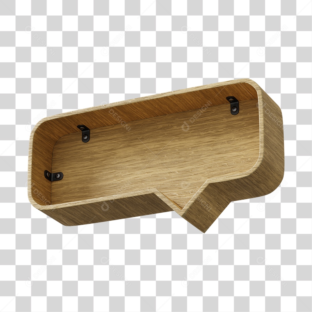 Caixa De Texto De Madeira Elemento 3D Para Composição PNG Transparente