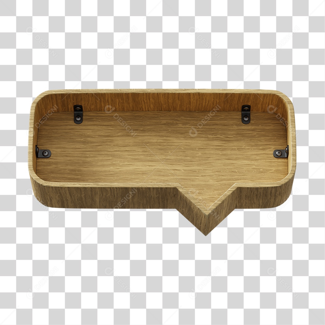 Caixa De Texto De Madeira Elemento 3D Para Composição PNG Transparente