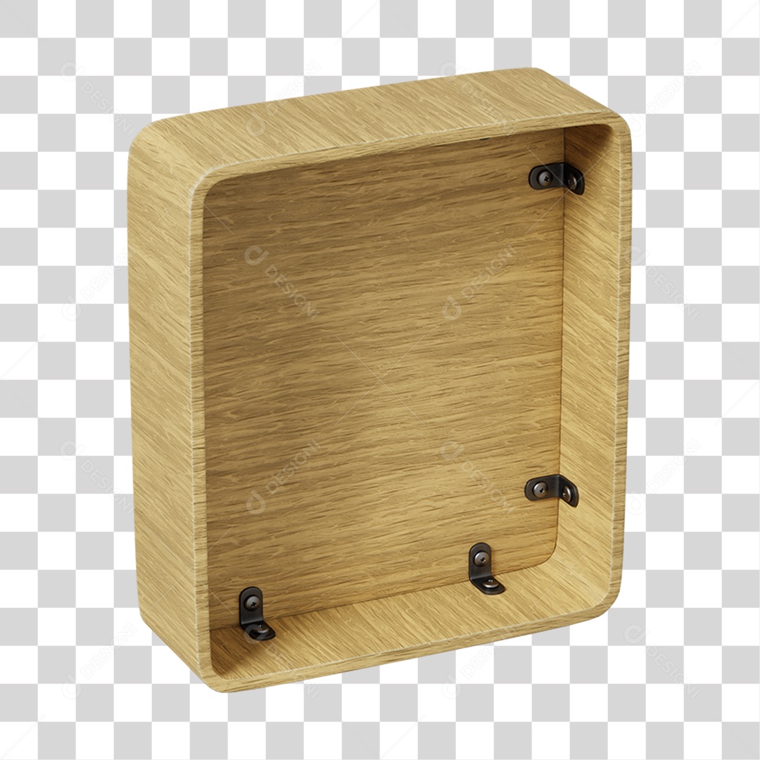 Caixa De Madeira Elemento 3D Para Composição PNG Transparente