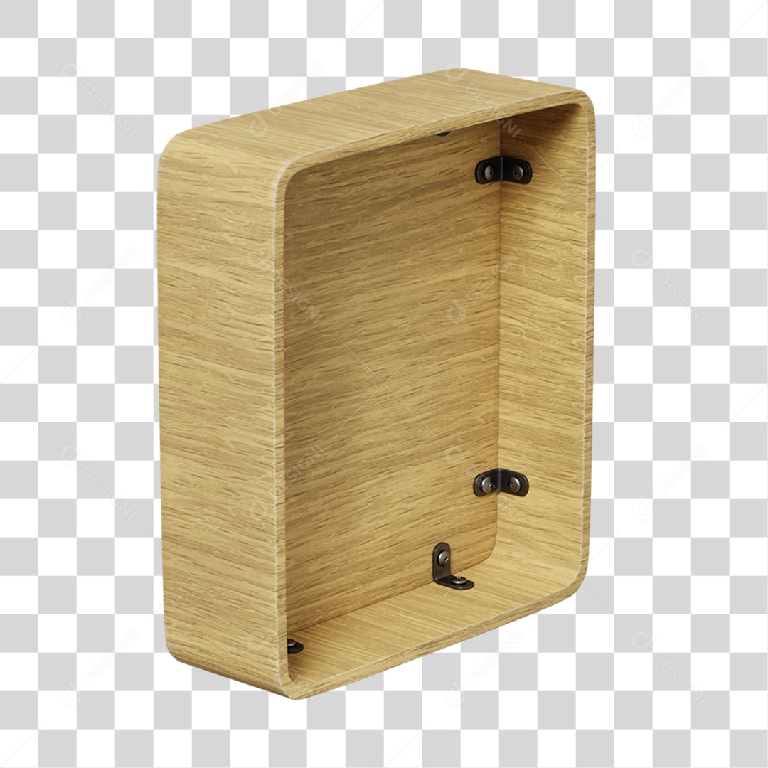 Caixa De Madeira Elemento 3D Para Composição PNG Transparente