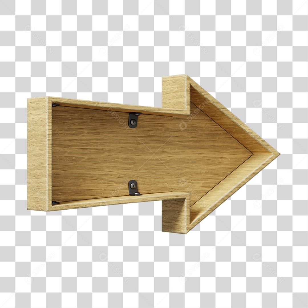 Seta De Madeira Elemento 3D Para Composição PNG Transparente