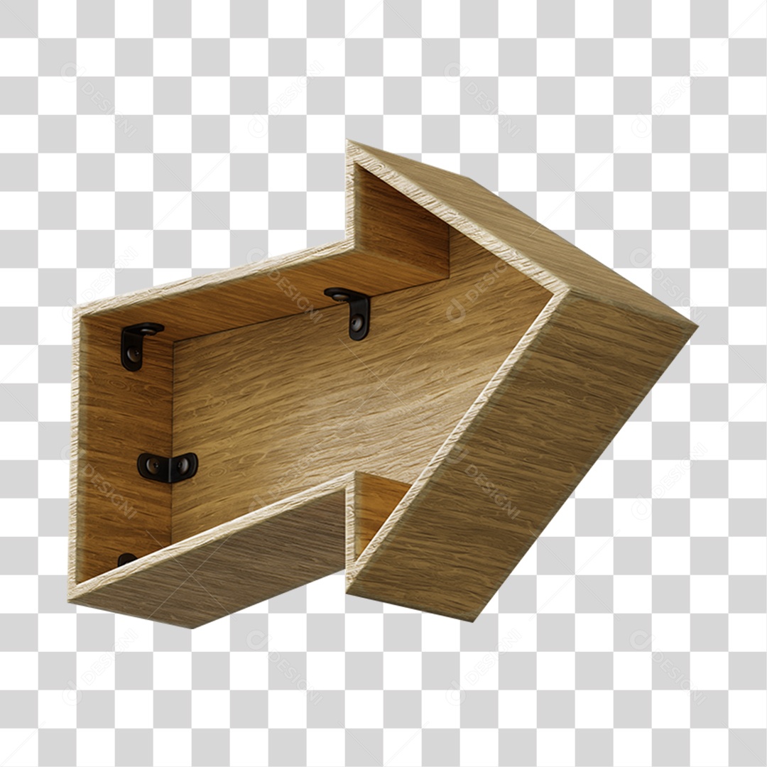 Seta De Madeira Elemento 3D Para Composição PNG Transparente