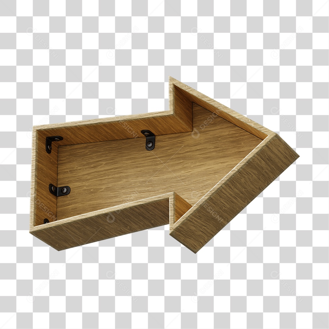 Seta De Madeira Elemento 3D Para Composição PNG Transparente