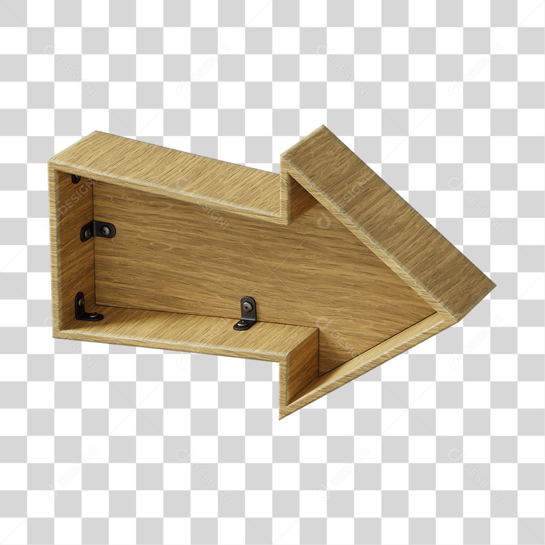 Seta De Madeira Elemento 3D Para Composição PNG Transparente