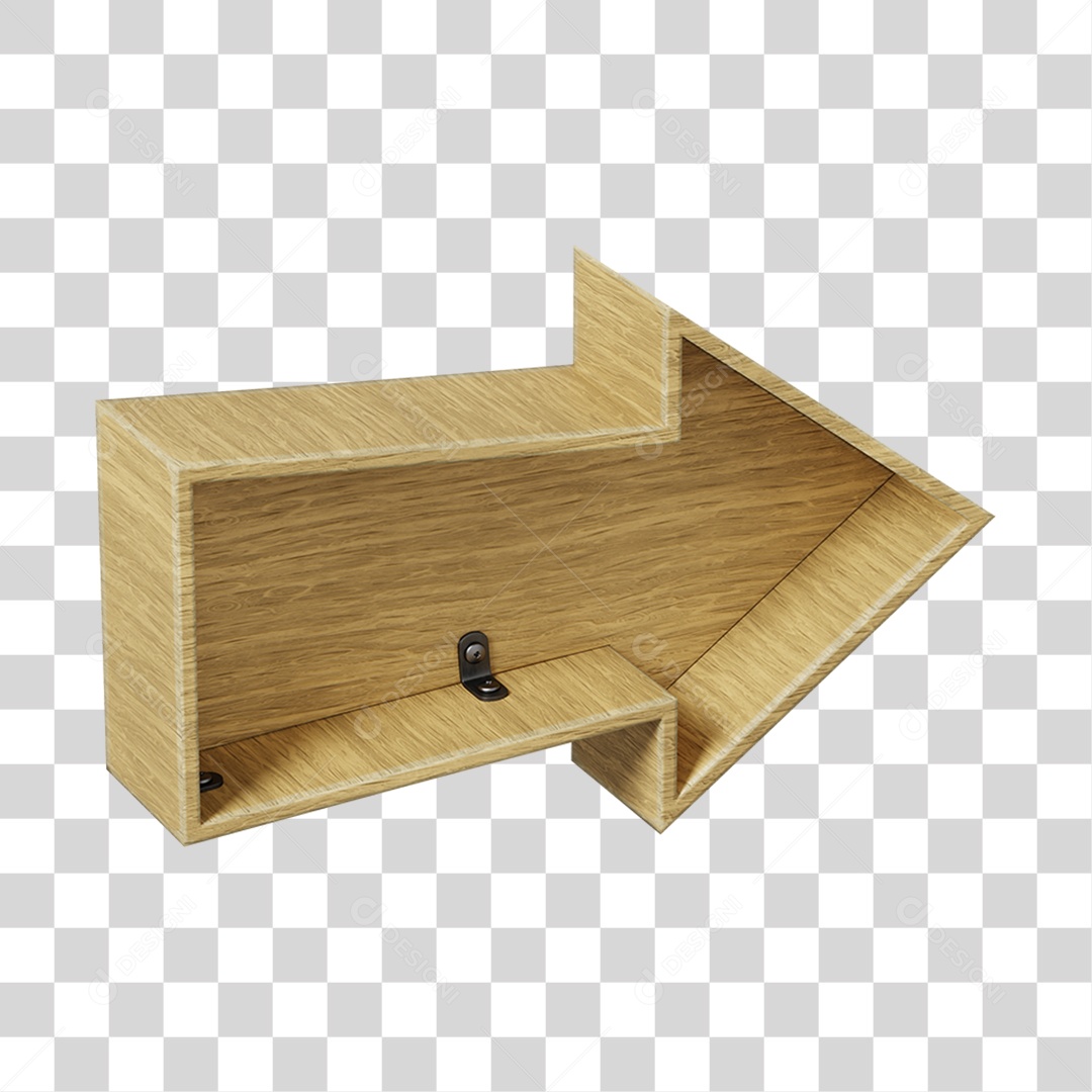 Seta De Madeira Elemento 3D Para Composição PNG Transparente
