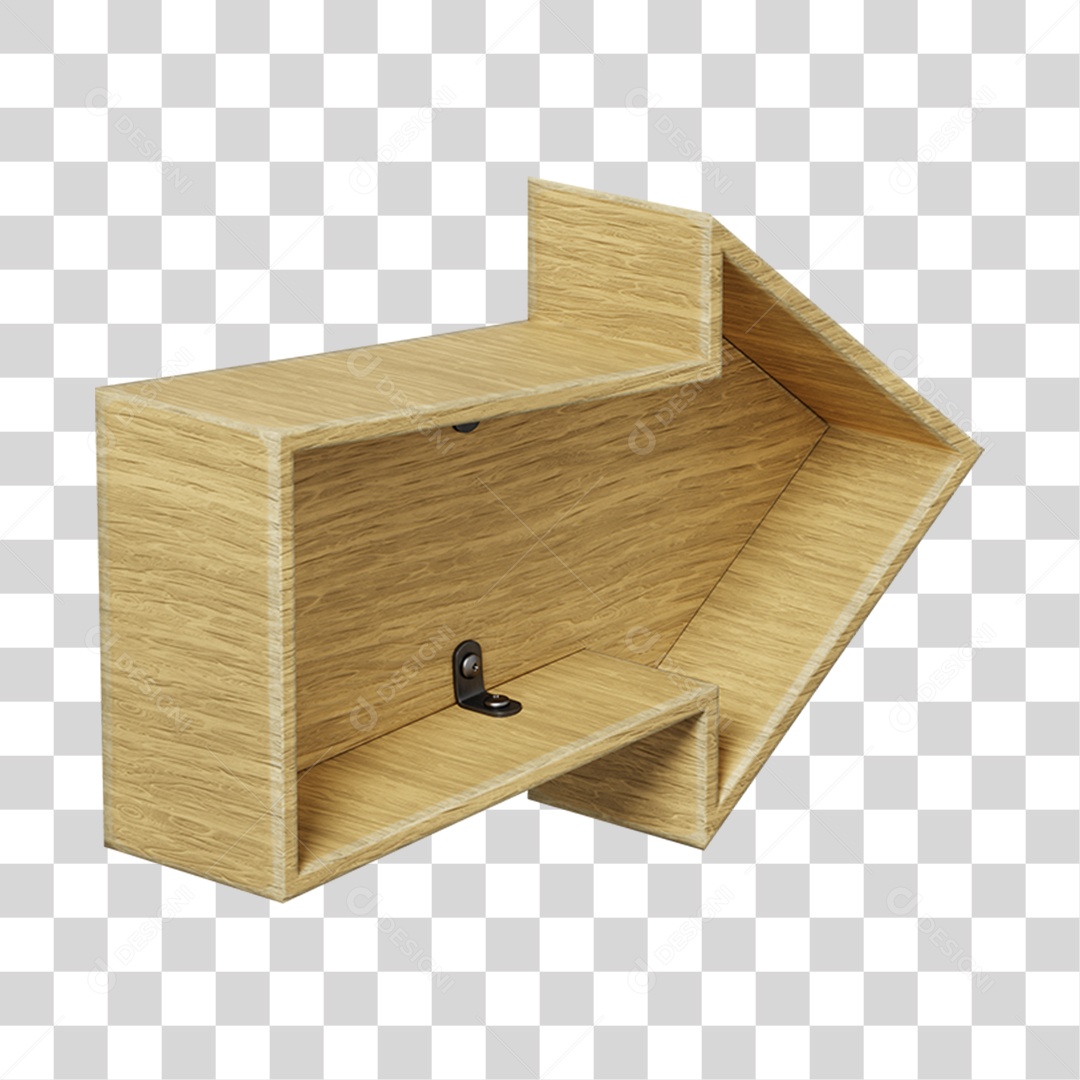 Seta De Madeira Elemento 3D Para Composição PNG Transparente