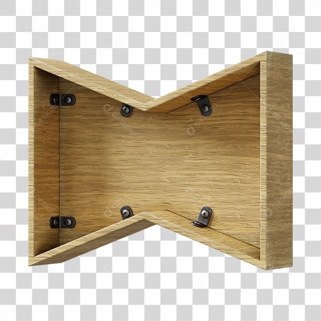 Elemento 3D De Madeira Para Composição PNG Transparente