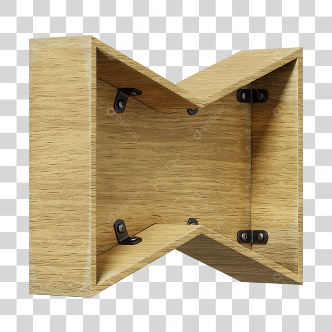 Elemento 3D De Madeira Para Composição PNG Transparente