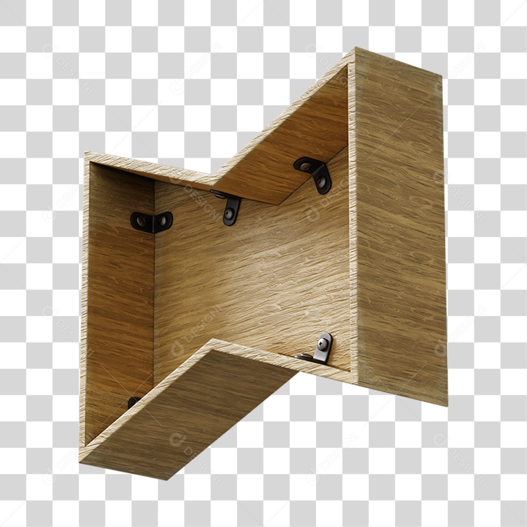 Elemento 3D De Madeira Para Composição PNG Transparente
