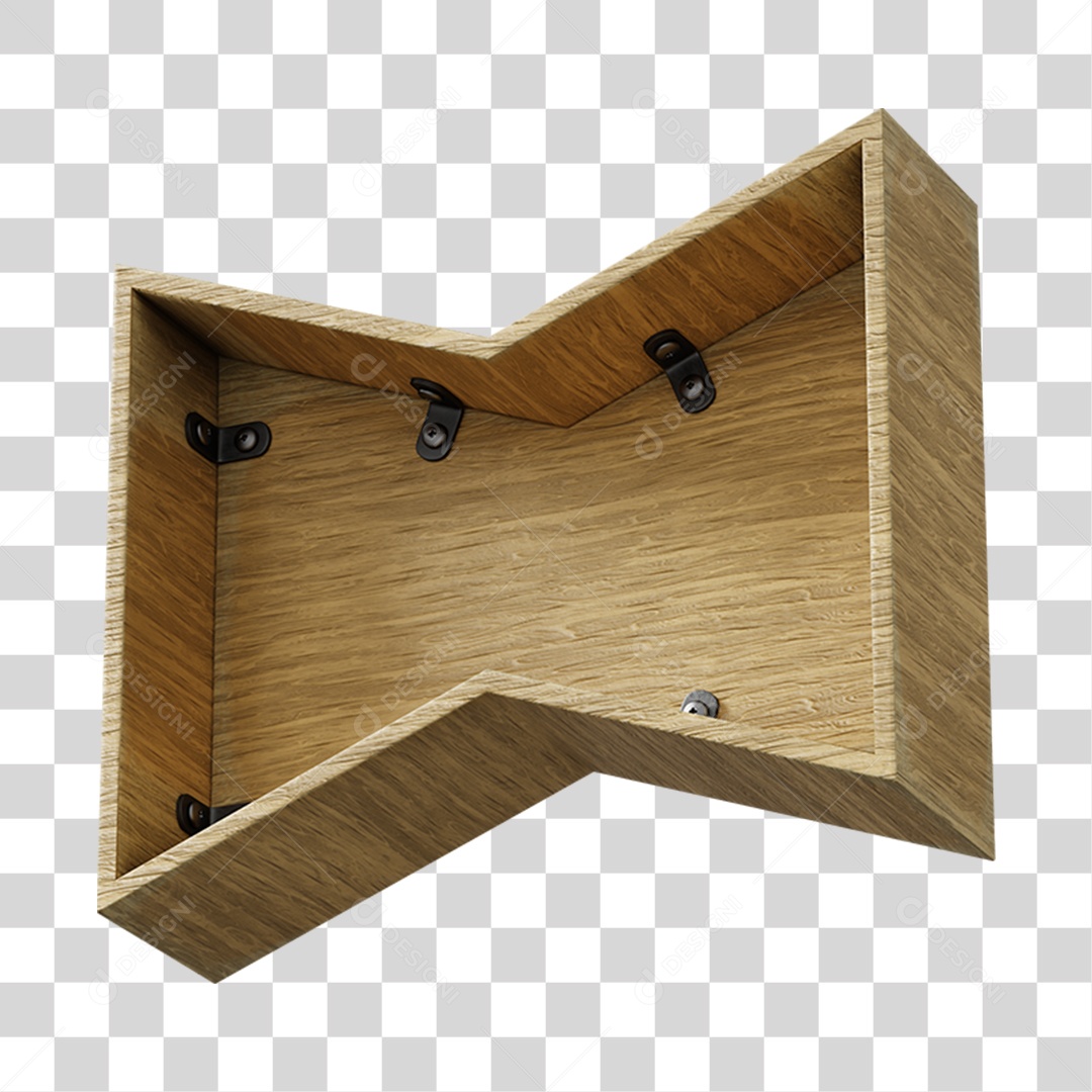 Elemento 3D De Madeira Para Composição PNG Transparente