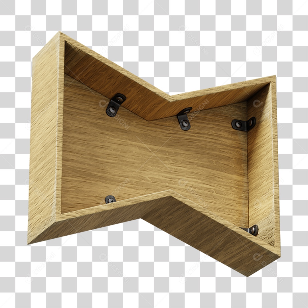 Elemento 3D De Madeira Para Composição PNG Transparente