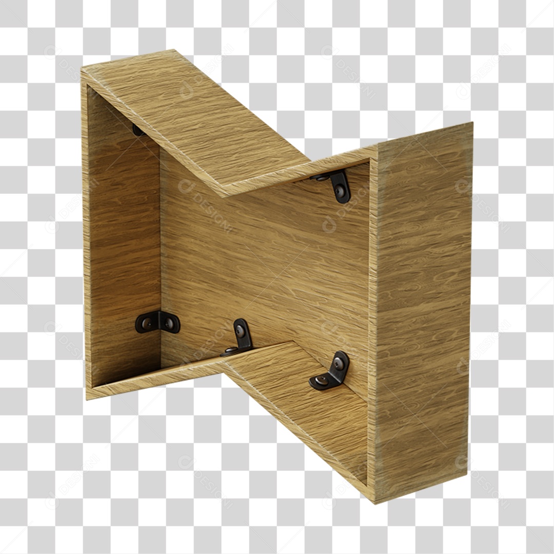 Elemento 3D De Madeira Para Composição PNG Transparente