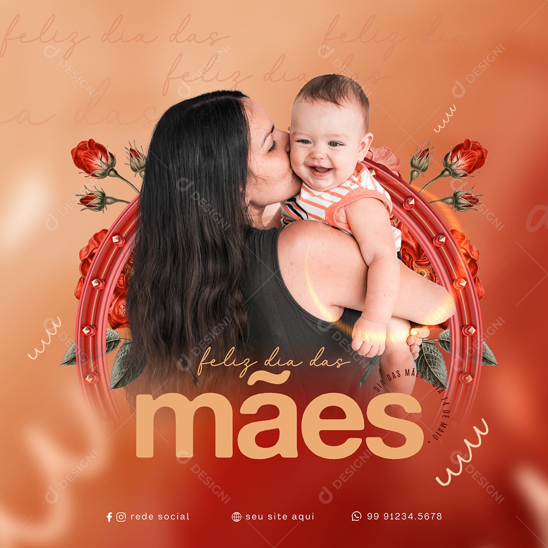 Feliz Dia Das Mães 14 de Maio Social Media PSD Editável