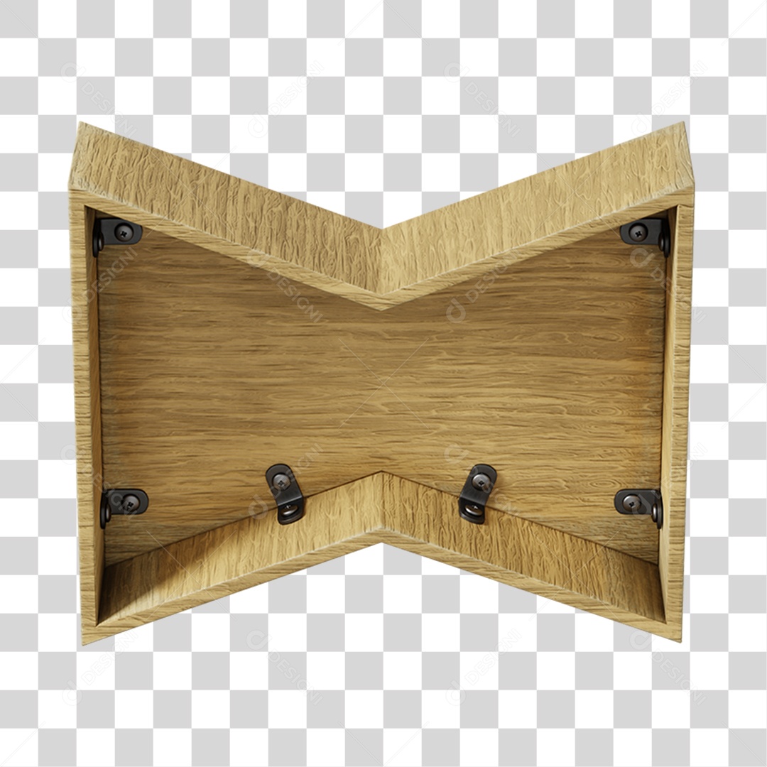 Elemento 3D De Madeira Para Composição PNG Transparente
