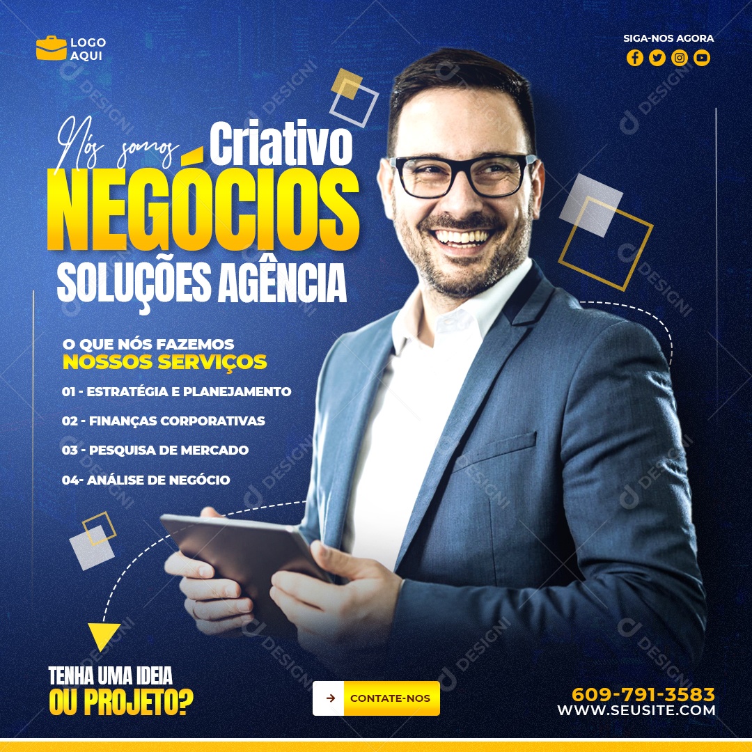 Social Media Tenha Uma Ideia Ou Projeto Marketing Digital PSD Editavel