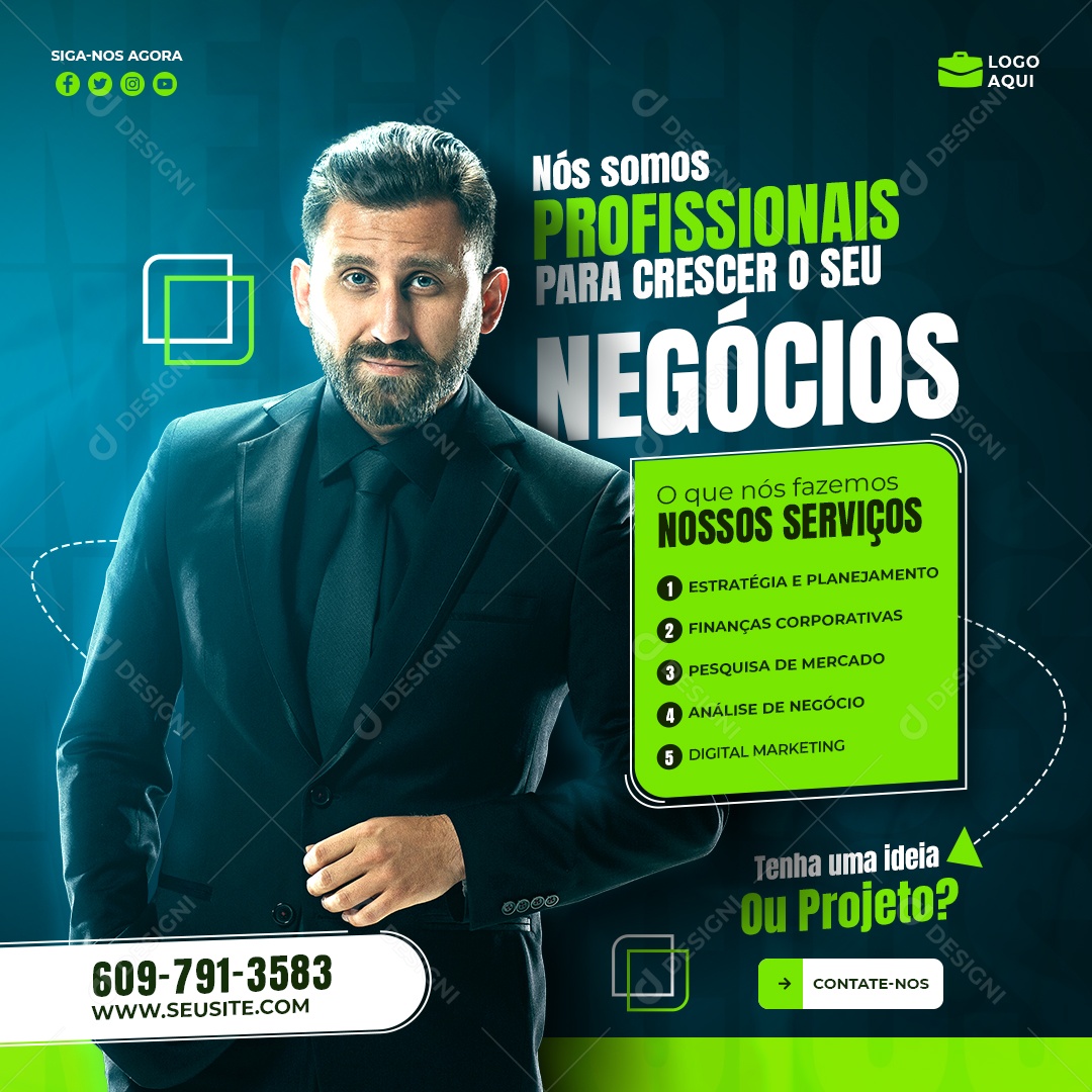 Marketing Digital Somos Profissionais Social Media PSD Editavel