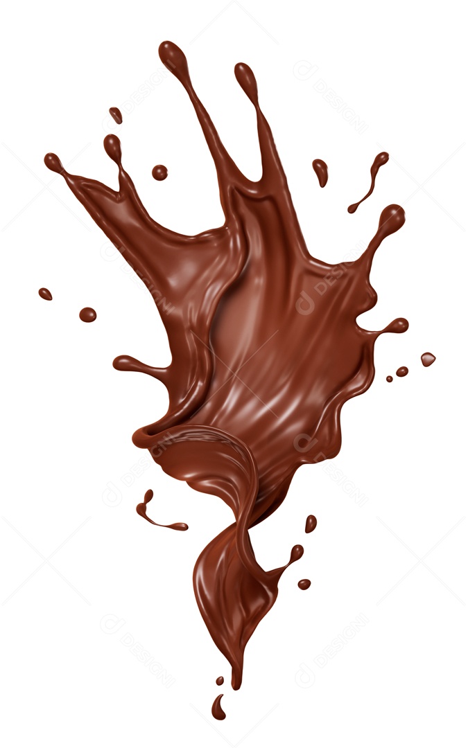 Splash De Chocolate  Elemento 3D Para Composição PSD