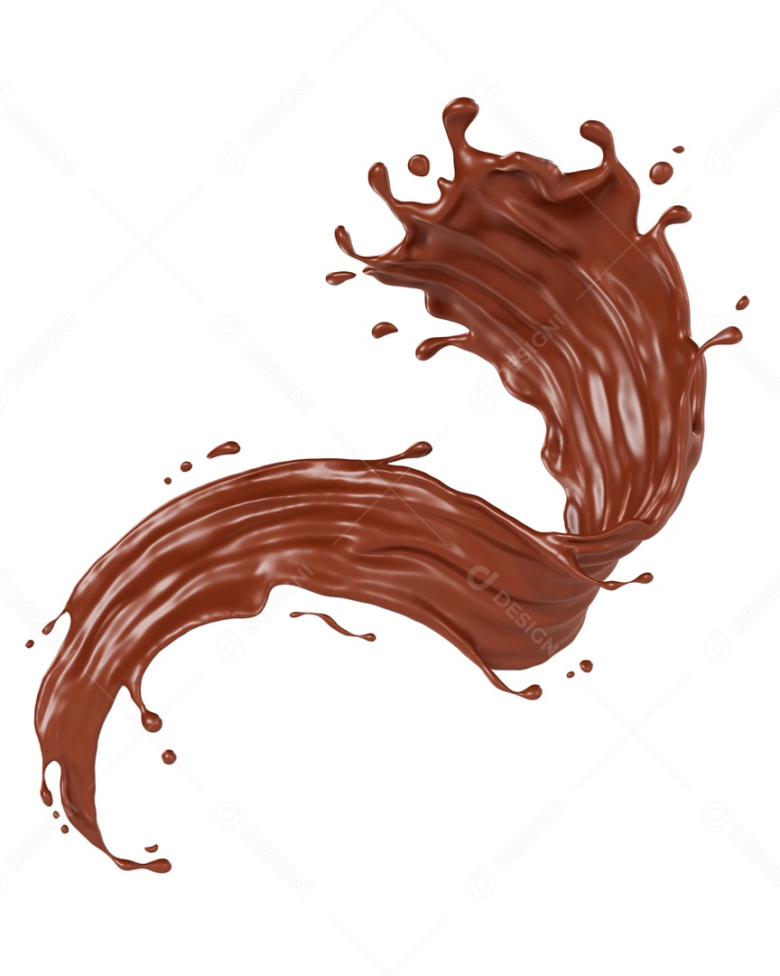 Splash De Chocolate  Elemento 3D Para Composição PSD