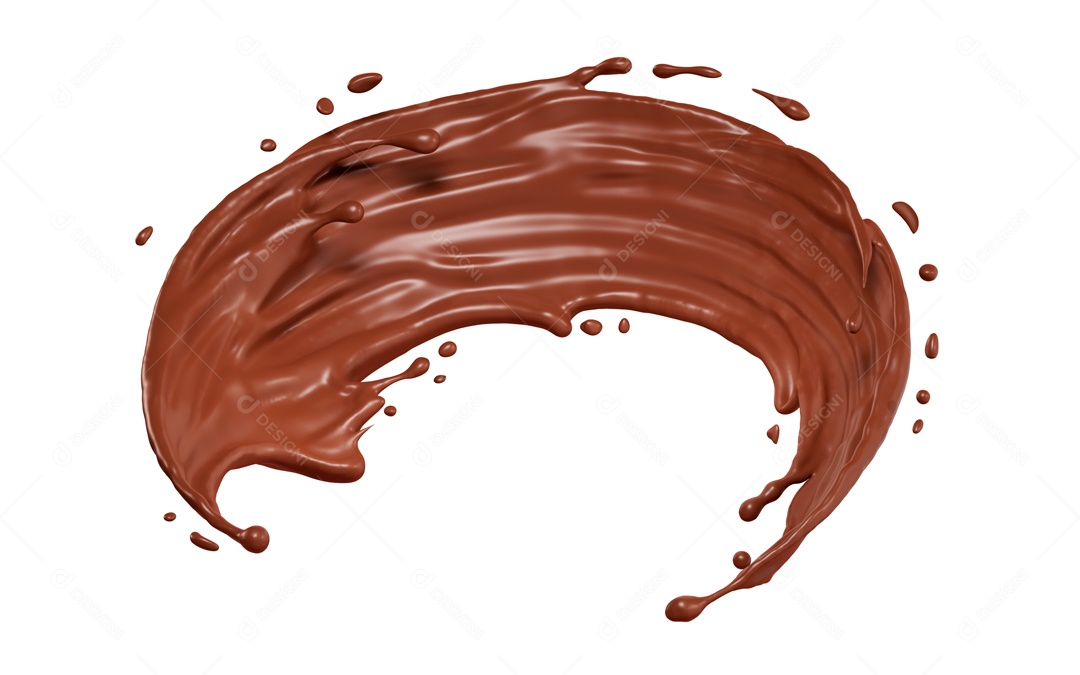 Splash De Chocolate  Elemento 3D Para Composição PSD