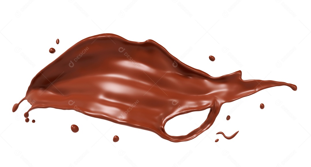 Splash De Chocolate  Elemento 3D Para Composição PSD