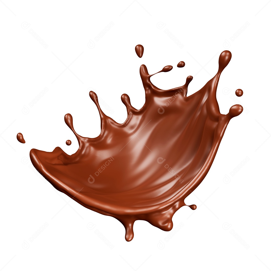 Splash De Chocolate  Elemento 3D Para Composição PSD