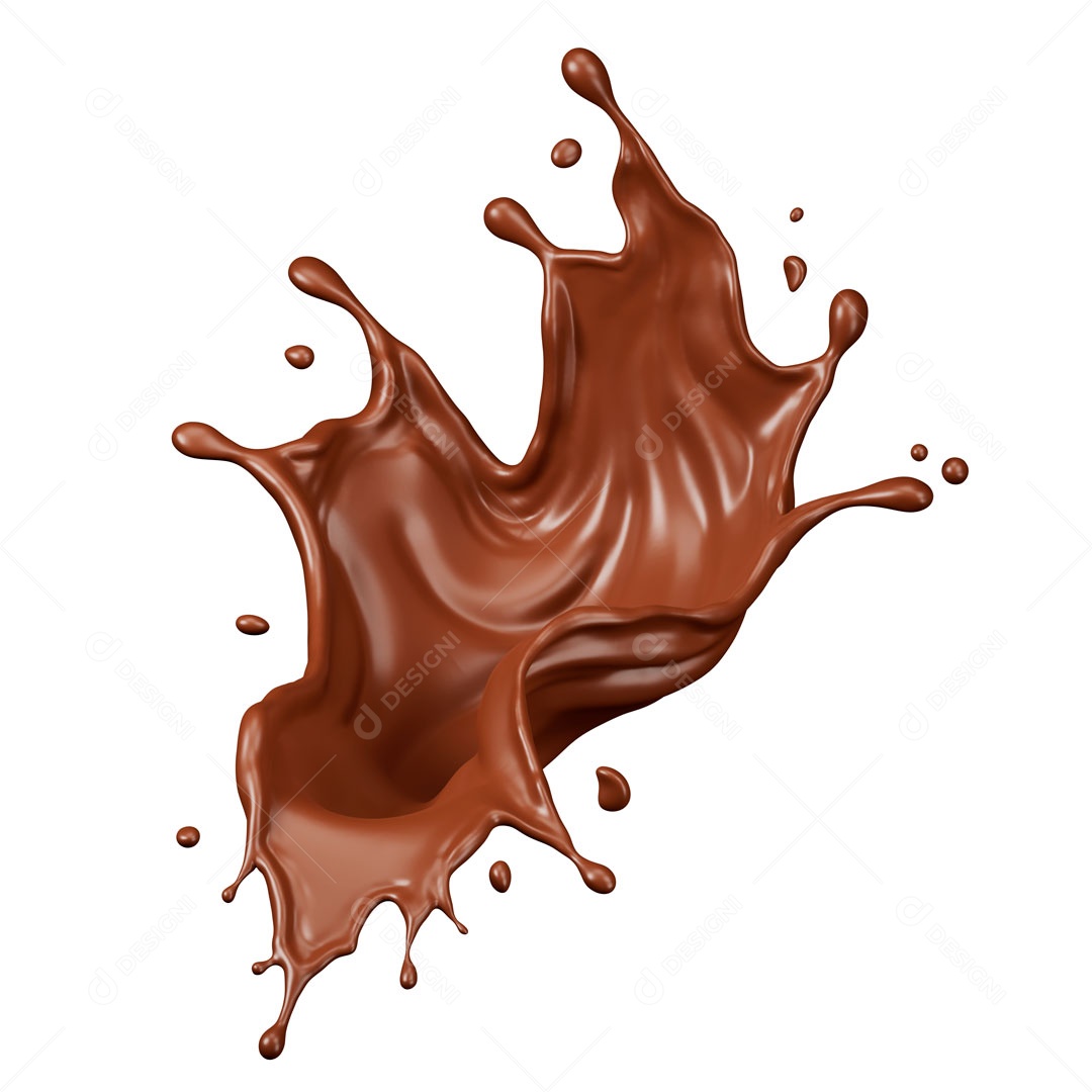 Splash De Chocolate  Elemento 3D Para Composição PSD