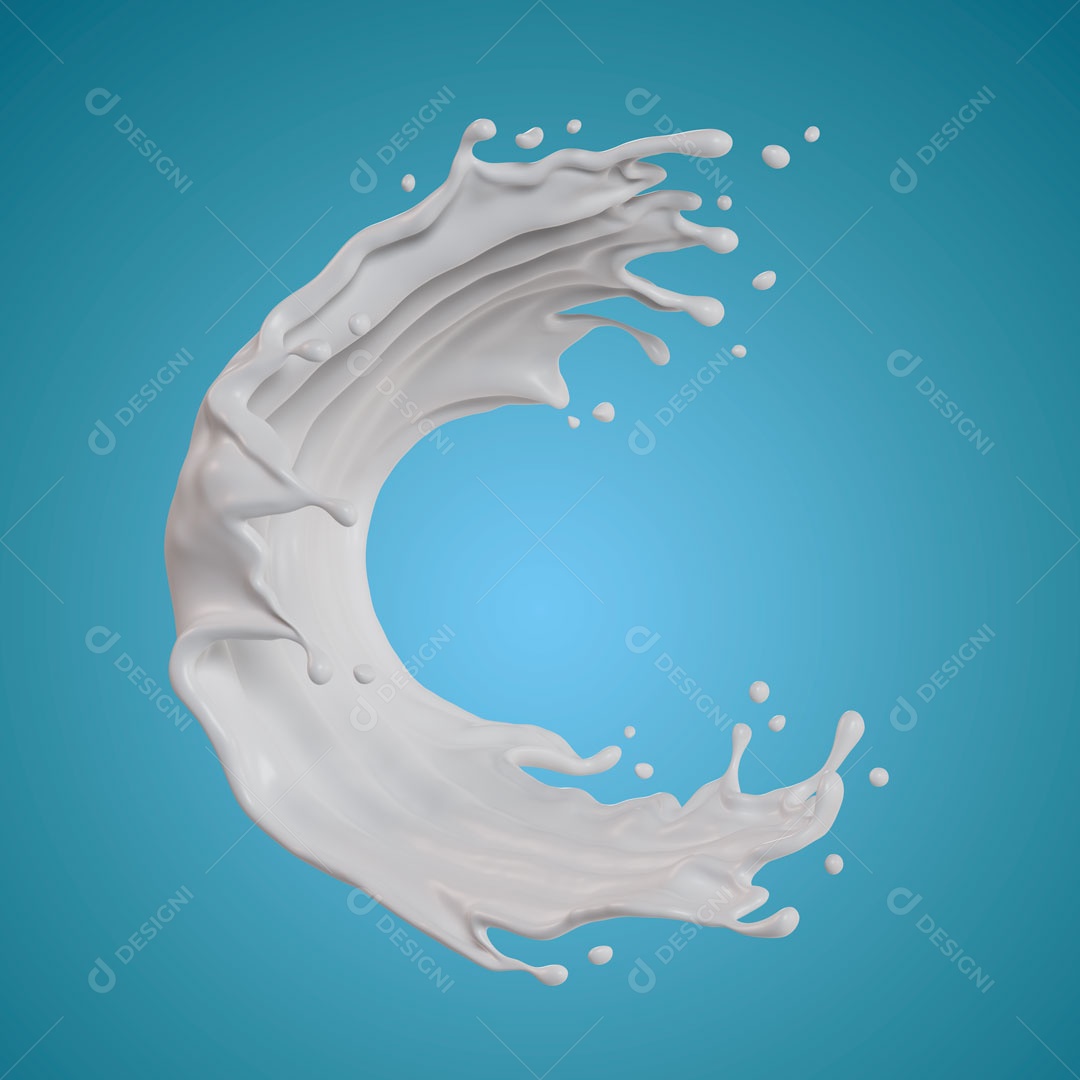 Splash  De Leite Elemento 3D Para Composição PSD