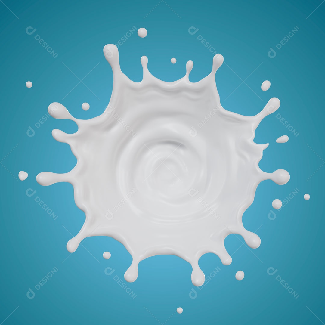 Splash De Leite Elemento 3D Para Composição PSD