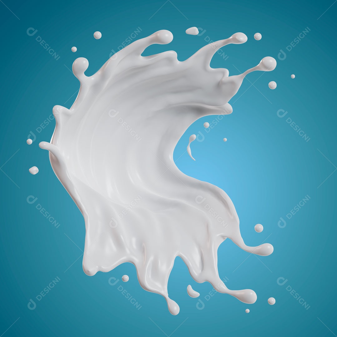 Splash De Leite Elemento 3D Para Composição PSD