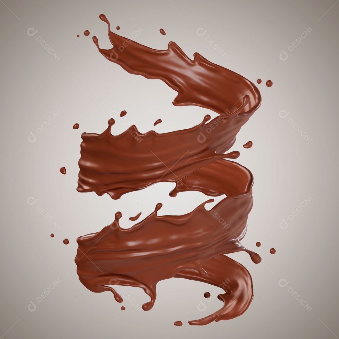 Splash De Chocolate Elemento 3D Para Composição PSD