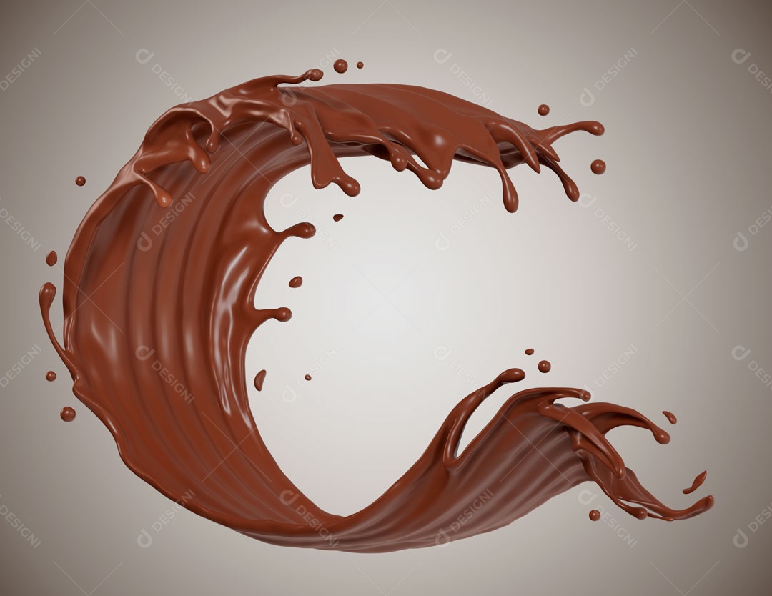 Splash De Chocolate Elemento 3D Para Composição PSD