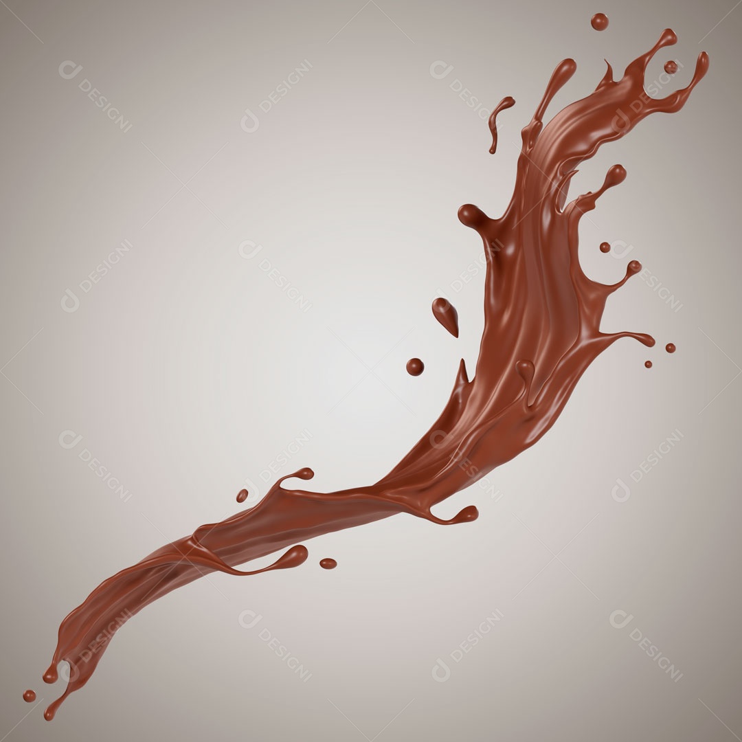 Splash De Chocolate Elemento 3D Para Composição PSD