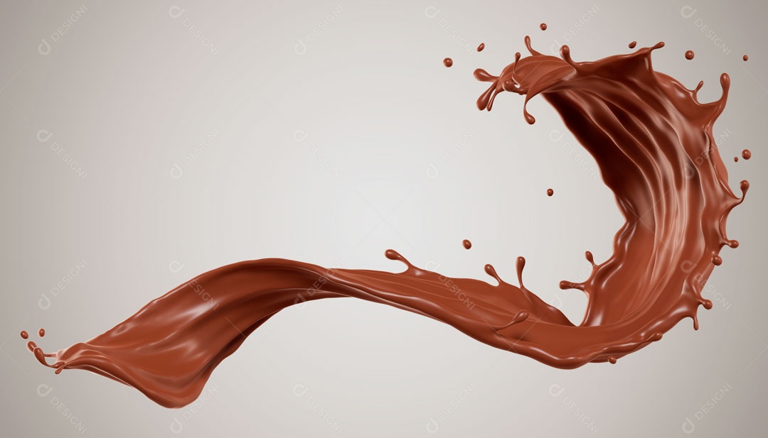 Splash De Chocolate Elemento 3D Para Composição PSD