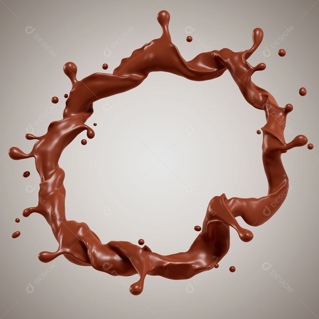 Splash De Chocolate Elemento 3D Para Composição PSD