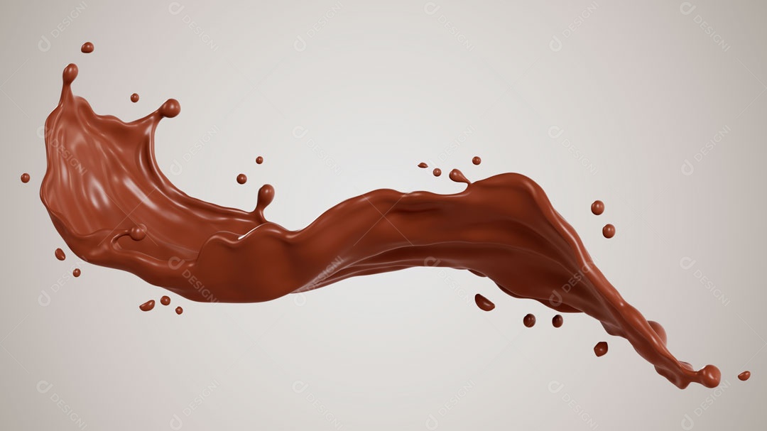 Splash De Chocolate Elemento 3D Para Composição PSD