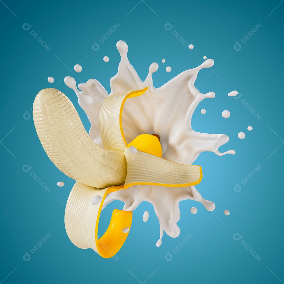 Banana Elemento 3D Para Composição PSD