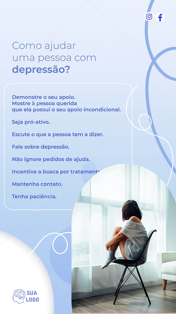 Story Como Ajudar Uma Pessoa Com Depressão Social Media PSD Editável