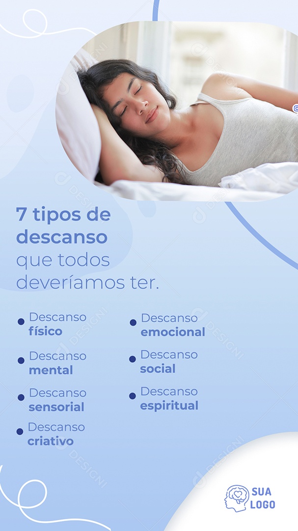 Story 7 Tipos de Descanso Que Todos Deveríamos Ter Social Media PSD Editável