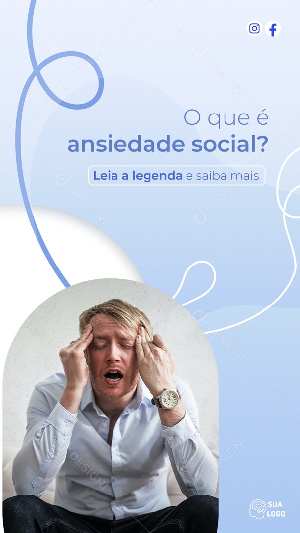 Story O Que é Ansiedade Social? Social Media PSD Editável