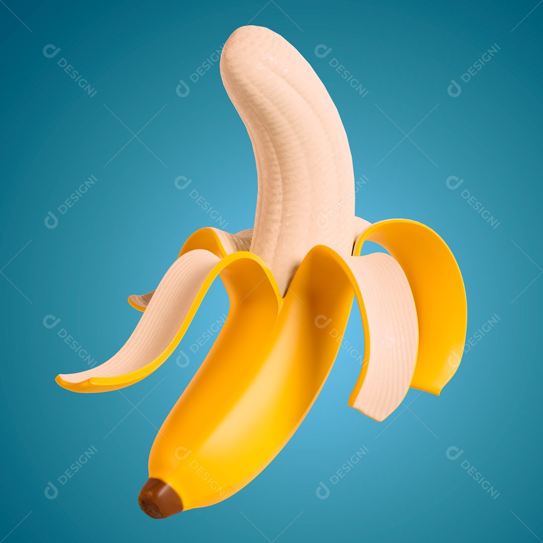 Banana Elemento 3D Para Composição PSD