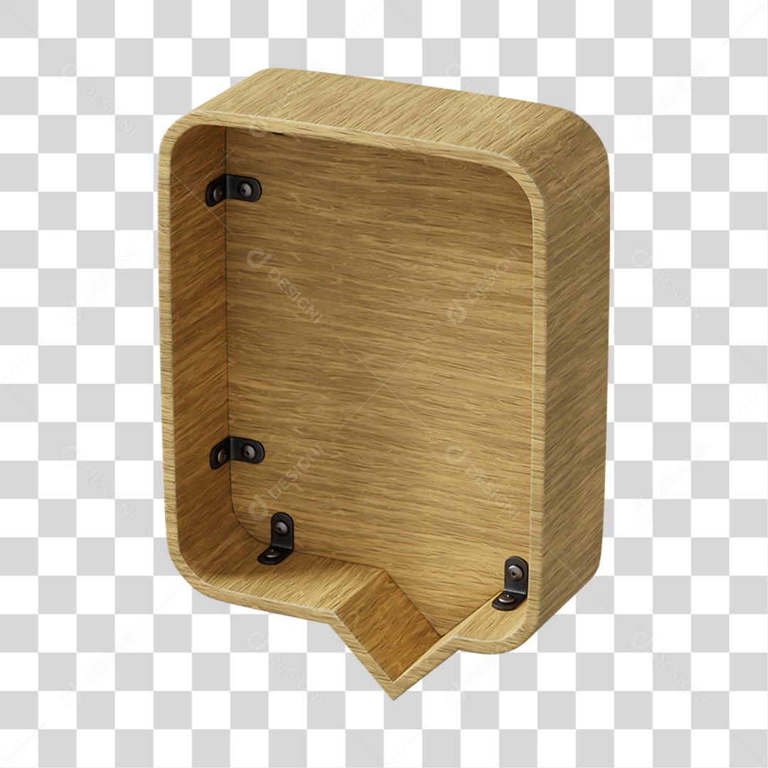 Caixa De Texto Elemento 3D De Madeira Para Composição PNG Transparente