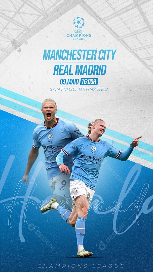Social Media Story Champions League Manchester City Vs Real Madrid PSD Editável