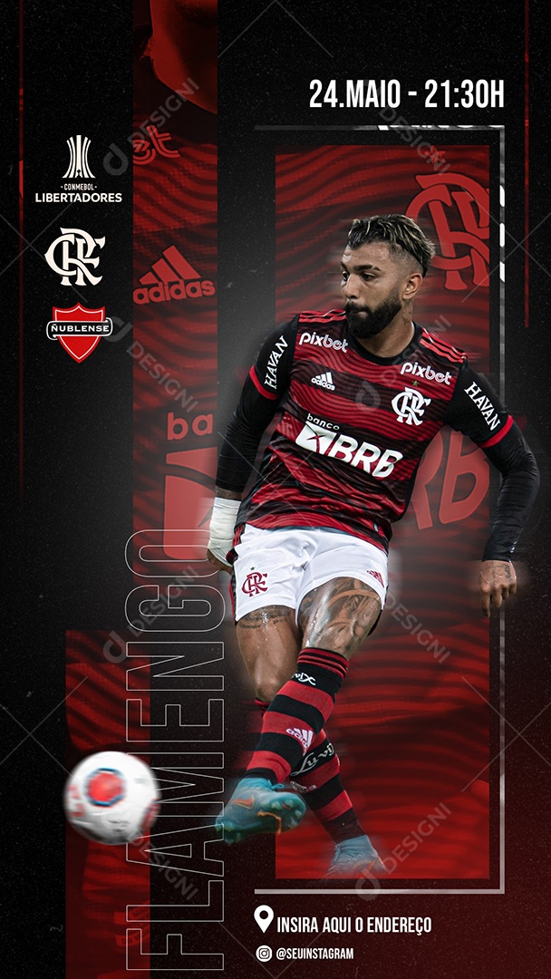 Social Media Story Futebol Libertadores Flamengo PSD Editavel