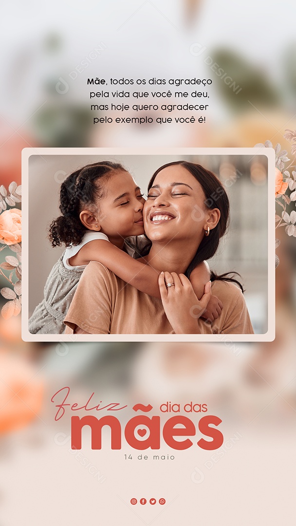 Story Feliz Dia Das Mães 14 de Maio Social Media PSD Editável