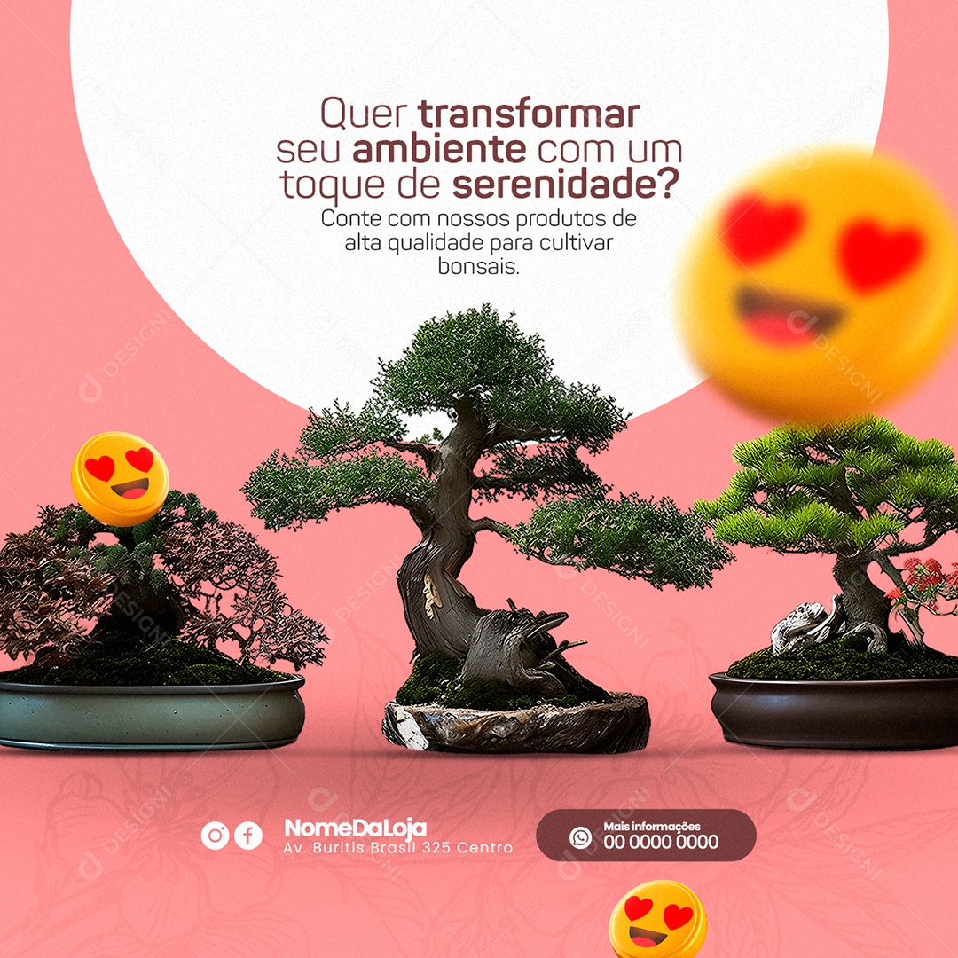 Quer Transformar Seu Ambiente Com Um Toque De Serenidade Bonsai Social Media PSD Editável