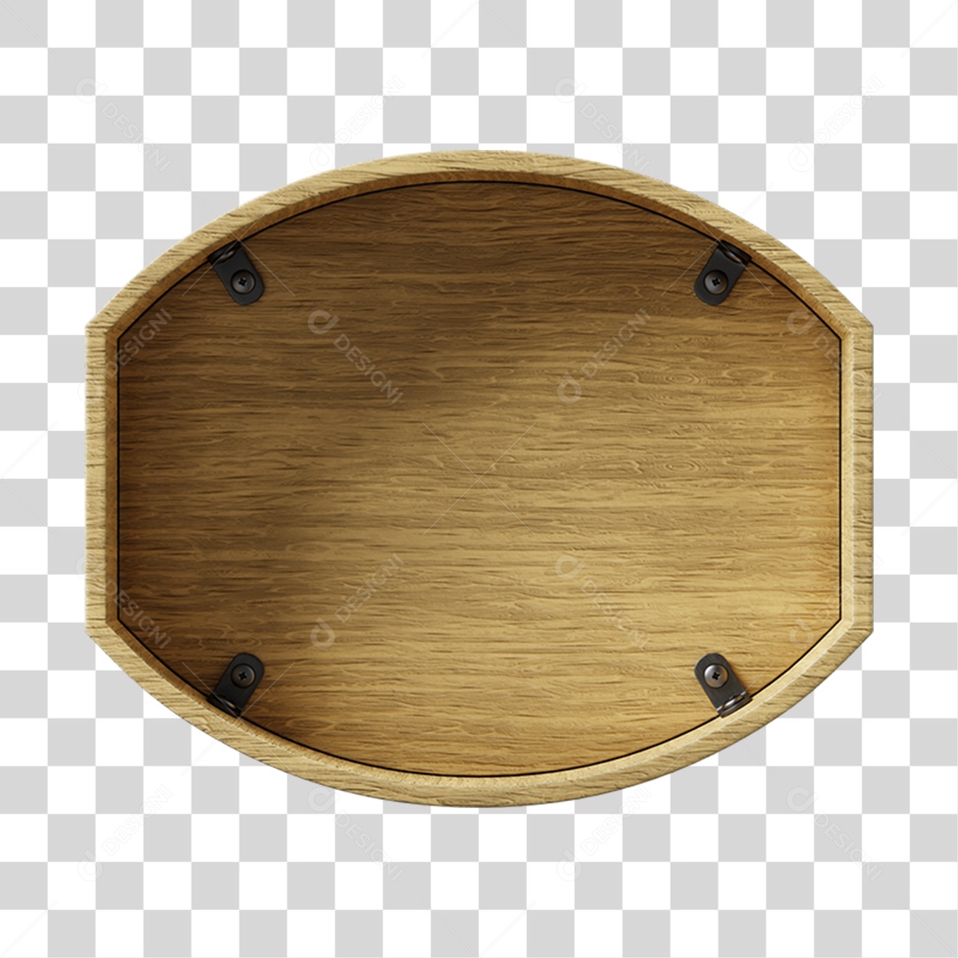 Elemento 3D De Madeira Para Composição PNG Transparente